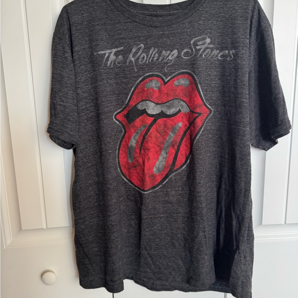 Rolling Stones Graphic Tee - Gray and Red